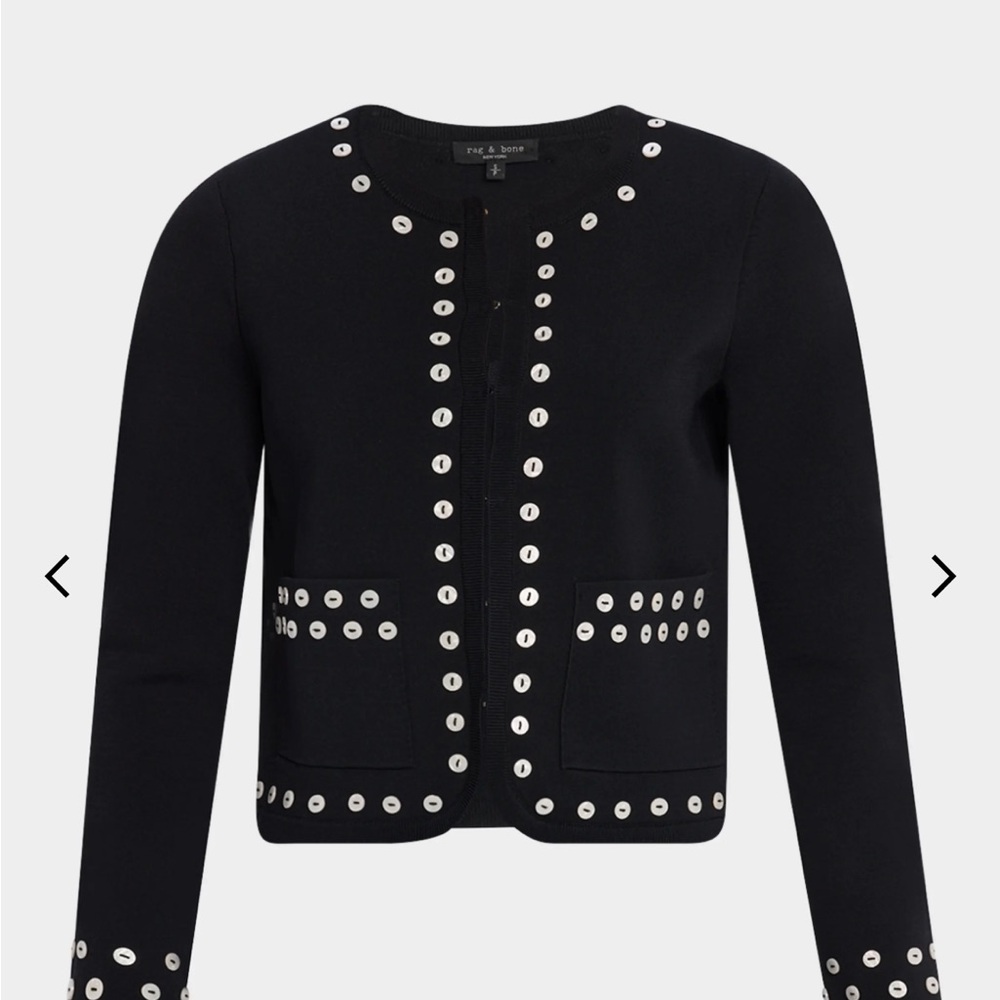 rag & bone Black Cardigan with mother of pearl buttons